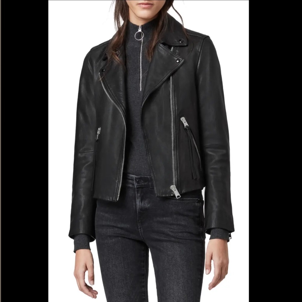 NEW ALL SAINTS Dalby Leather Biker Jacket 2